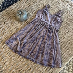 Lavender crushed velvet skater dress